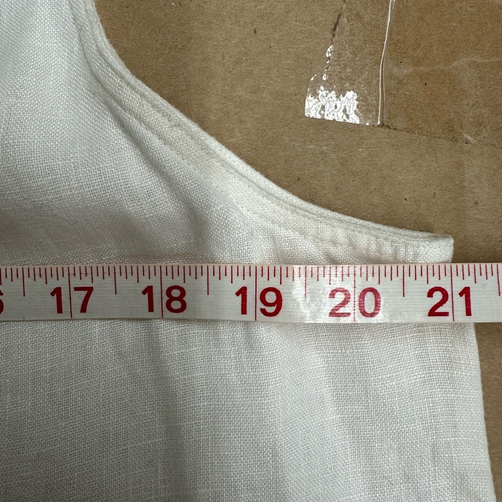 Ralph Lauren Sleeveless White Linen Button-Front Midi Dress - Picture 7 of 8